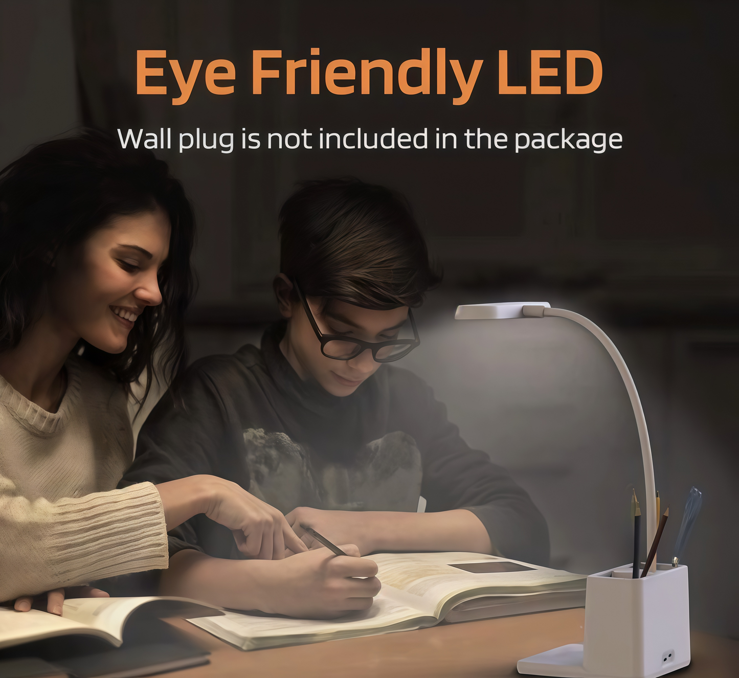 Zakaai™ Smart LED Study Lamp with Pen Holder & Mobile Stand | Eye-Care Light for Students